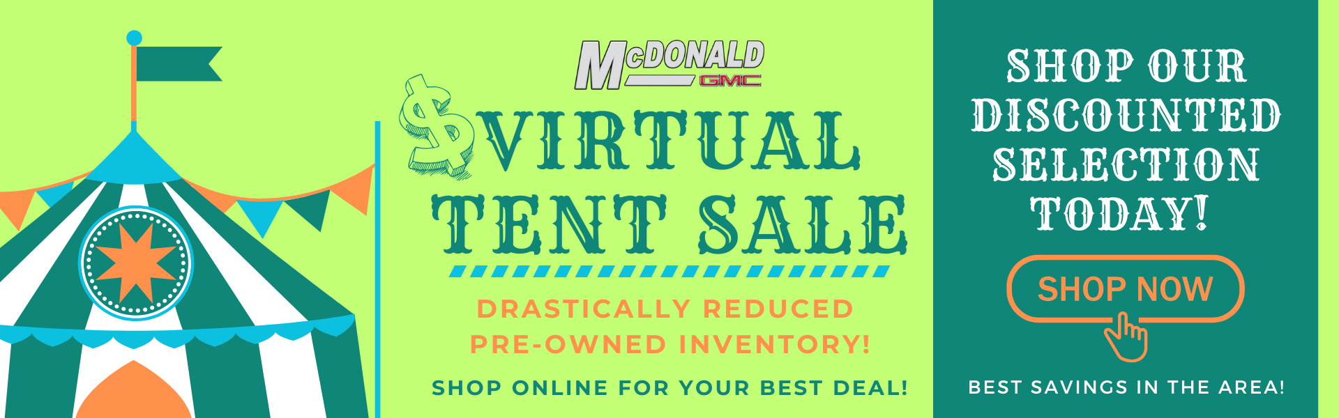 Virtual Tent Sale at McDonald GMC in Saginaw MI