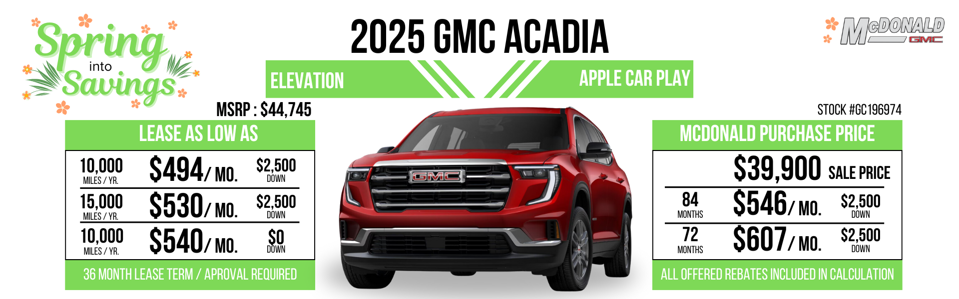 2025 GMC Acadia Elevation Banner